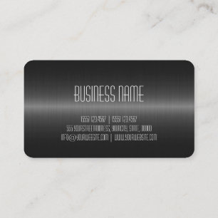 Carte De Visite Aspect métallique en acier inoxydable noir