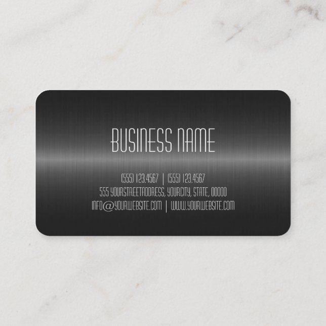 Carte De Visite Aspect métallique en acier inoxydable noir (Dos)