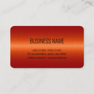 Carte De Visite Aspect métallique en acier inoxydable orange