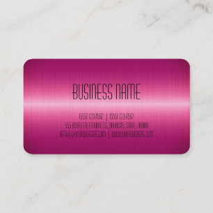 Carte De Visite Aspect métallique en acier inoxydable rose chaud