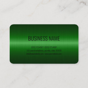 Carte De Visite Aspect métallique en acier inoxydable vert