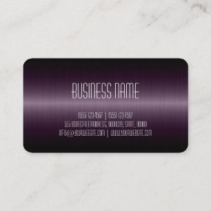 Carte De Visite Aspect métallique foncé violet en acier inoxydable