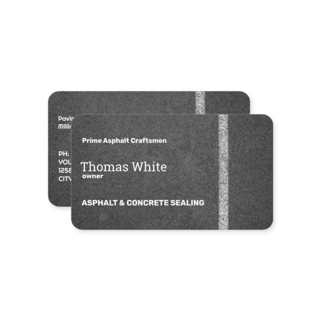 Carte De Visite Asphalte (Devant/Arrière en situation)