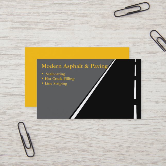 Carte De Visite Asphalte et pavage / Services de construction de l (Devant/Arrière en situation)
