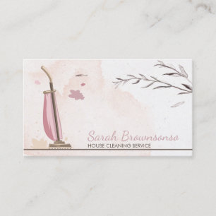 Carte De Visite Aspirateur Fleur Rose Ménage Maison Rose