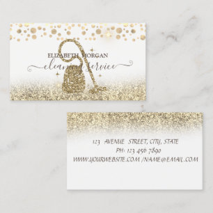 Carte De Visite Aspirateur paillettes dorées Confetti Élégant