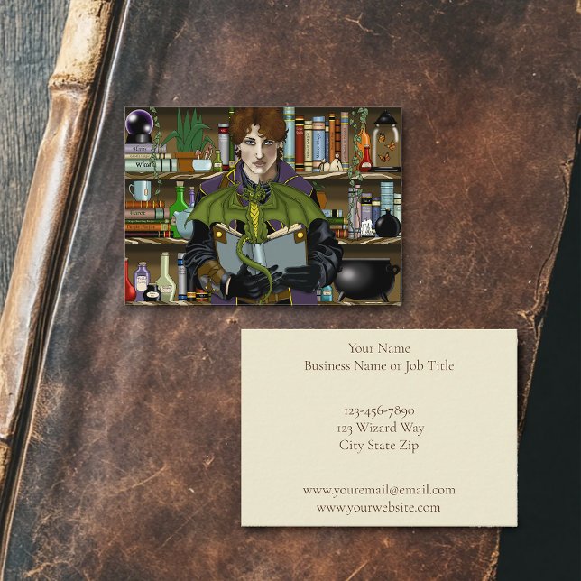 Carte De Visite Assistant Imaginaire Livres Potions Dragon (Créateur téléchargé)