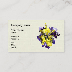 Carte De Visite Assortiment d'Irises jaune et violet