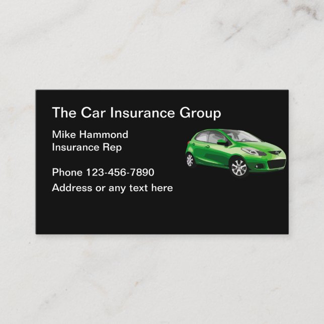 Carte De Visite Assurance auto Thème automobile (Devant)
