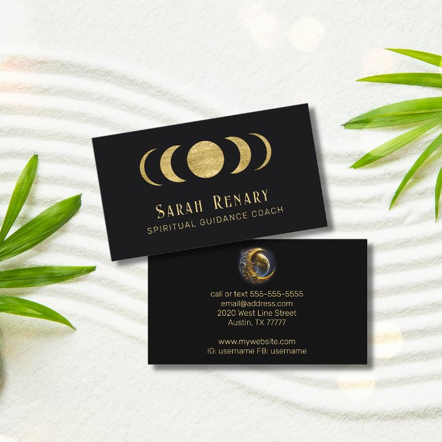 Carte De Visite Astrogoly Phases de la Lune d'or (Créateur téléchargé)