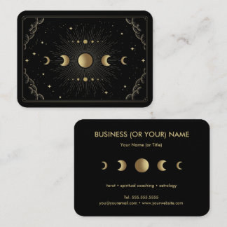 Carte De Visite Astrologiste Lecteur de Tarot Phases Lune