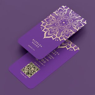 Carte De Visite Astrologue Guérisseur Royal Purple Elegant Mandala