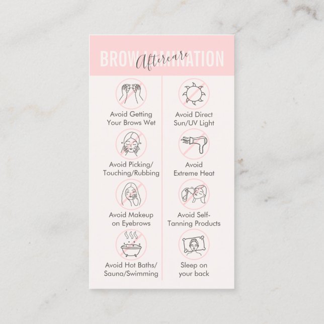 Carte De Visite Astuces de soins postérieurs à la lamination du ti (Dos)