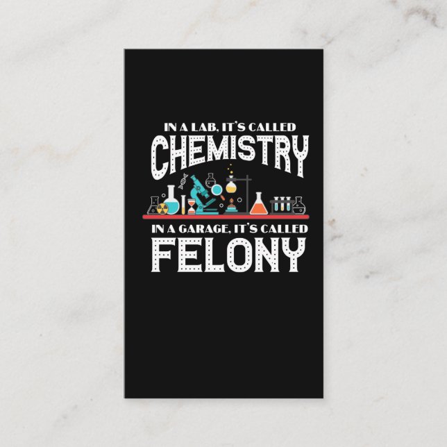 Carte De Visite Atelier de chimie Professeur Garage Felony Crime C (Devant)