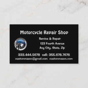 Carte De Visite Atelier de réparation et de service de moto
