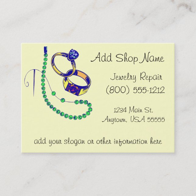 Carte De Visite Atelier de réparations de bijoux (Devant)