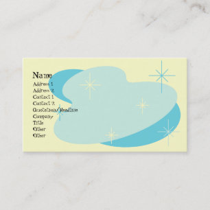 Carte De Visite Atomique Aqua Blue & Cream