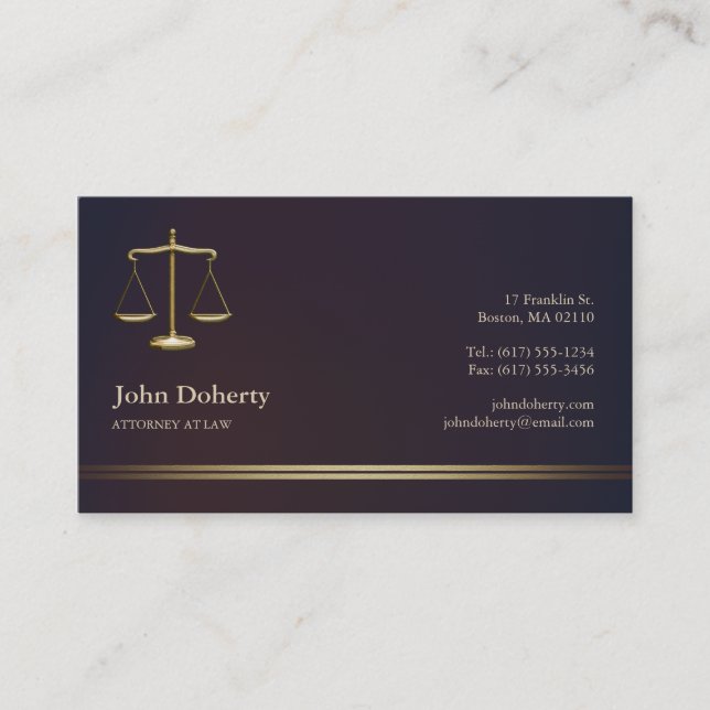 CARTE DE VISITE ATTORNEY | (Devant)