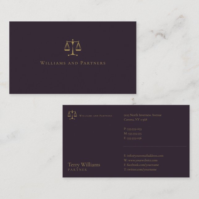 CARTE DE VISITE ATTORNEY | (Devant / Derrière)