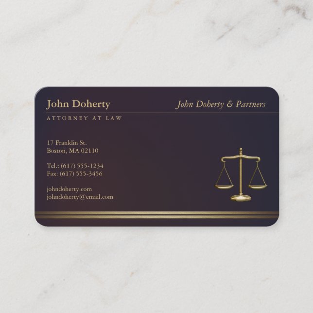 CARTE DE VISITE ATTORNEY | (Devant)
