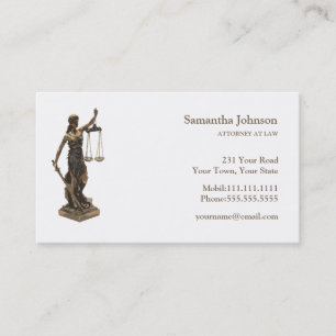Carte De Visite ATTORNEY classique en droit  Scales de justice