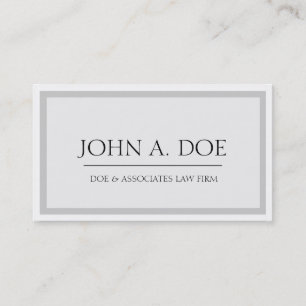 Carte De Visite Attorney Silver/White - En-tête disponible -