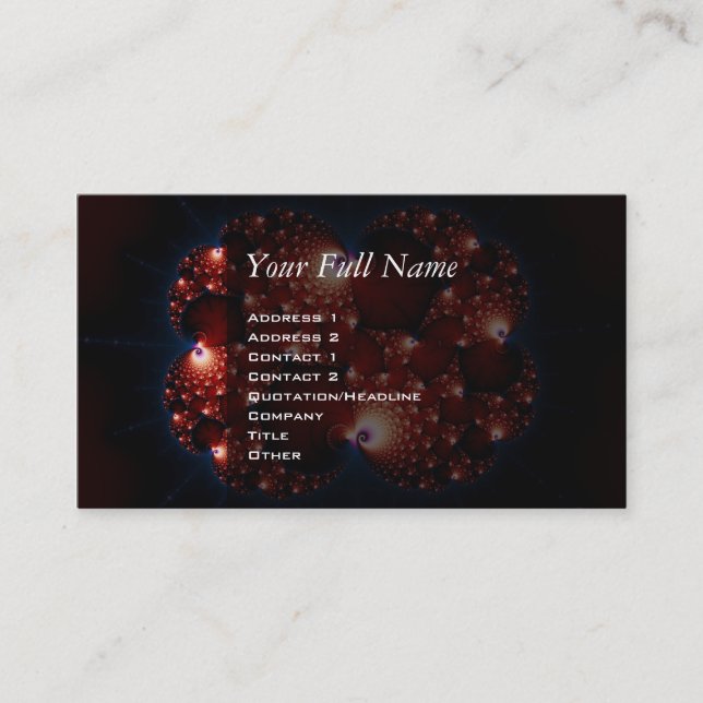 Carte De Visite Attrait opposé - Art fractal (Devant)