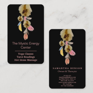 Carte De Visite Attrape-rêves élégant Plumes Professeur de Yoga