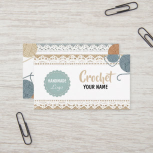 Carte de visite au crochet fait main