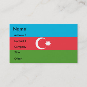 Carte de visite au drapeau de l'Azerbaïdjan