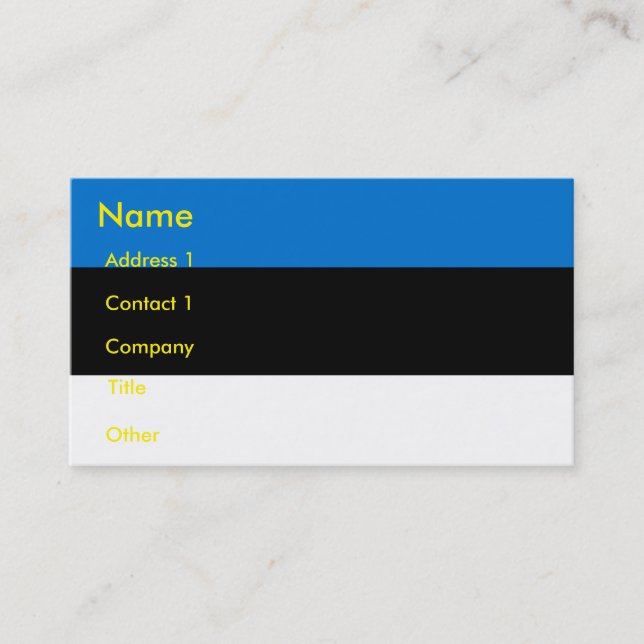 Carte de visite au drapeau estonien (Devant)