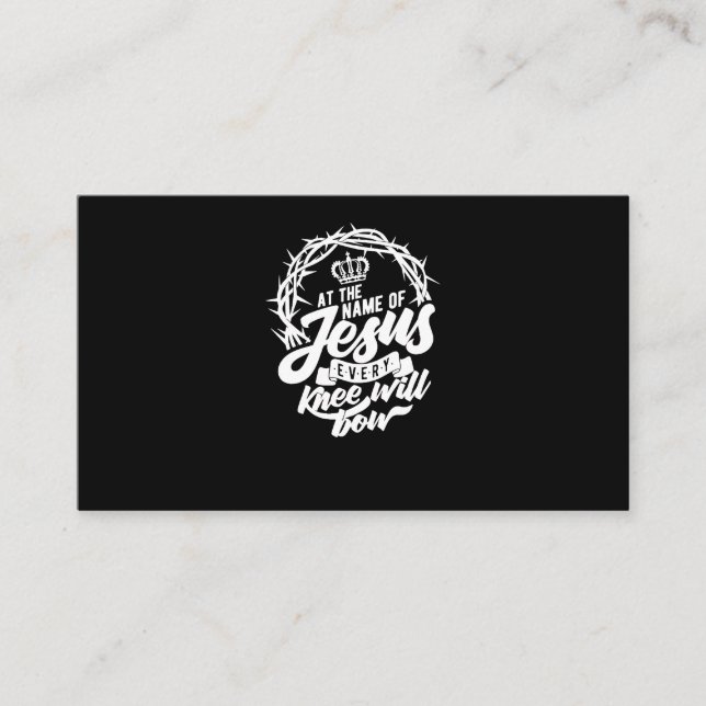 Carte De Visite Au Nom De Jésus, Chaque Genou Fera Bow Christian (Devant)
