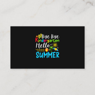 Carte De Visite Au revoir Jardin d'enfants Hello Summer