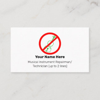 Carte De Visite Aucun violon vert Instrument Tech Blanc