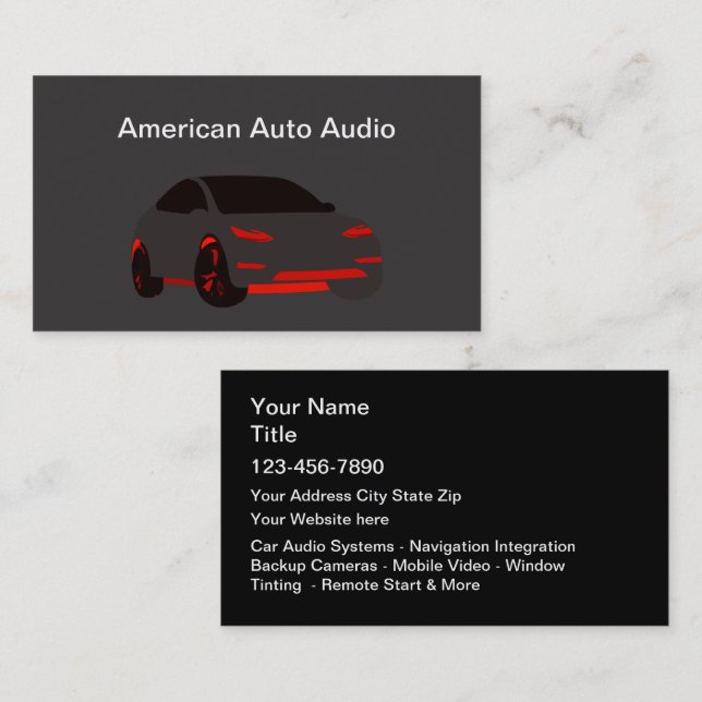 Carte de visite audio automobile (Devant / Derrière)