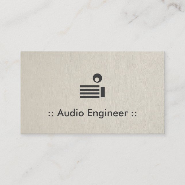 Carte De Visite Audio Engineer Simple Elegant Professional (Devant)