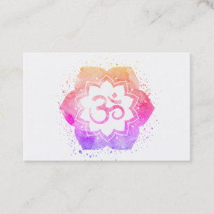 Carte De Visite *~* Aum OM Symbole Lotus Fleur Mandala Yoga Reiki