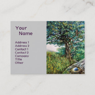 Carte De Visite AURORA / ARBRE MAGIQUE, vert, bleu, gris