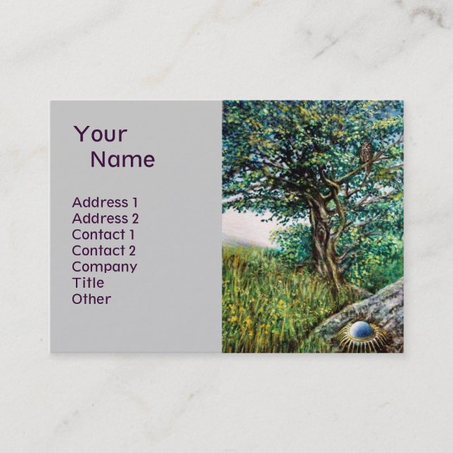 Carte De Visite AURORA / ARBRE MAGIQUE, vert, bleu, gris (Devant)