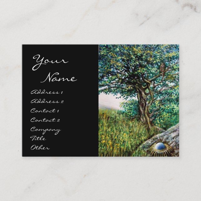 Carte De Visite AURORA / ARBRE MAGIQUE, vert, bleu, noir (Devant)