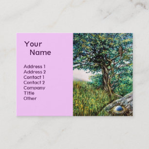 Carte De Visite AURORA / ARBRE MAGIQUE, vert, bleu rose