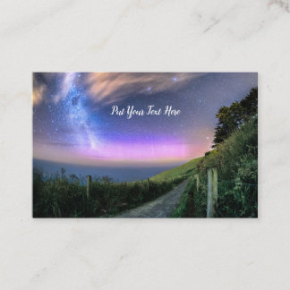 Carte De Visite Aurora néo-zélandais | Dunedin NZ | Lumières du su