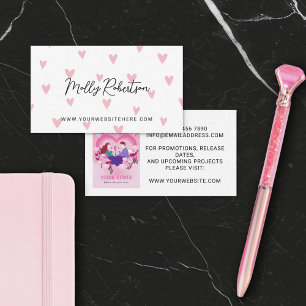 Carte De Visite Auteur de romance Pretty Pink Hearts