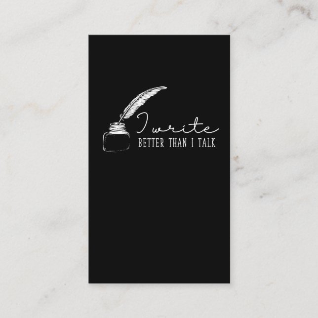 Carte De Visite Auteur d'écriture de livres romancier Witty Storyt (Devant)