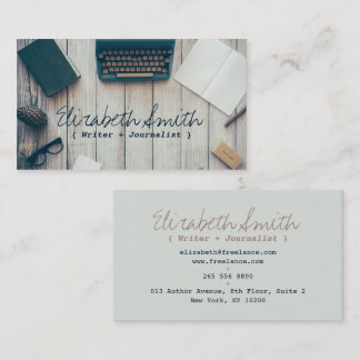 Carte De Visite Auteur écrivain cool vintage machine à écrire prof