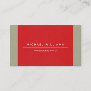 CARTE DE VISITE AUTEUR PROFESSIONNEL ÉLÉGANT MODERNE MINIMALISTE