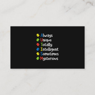 Carte De Visite Autisme Toujours Unique Totalement Intelligent Par
