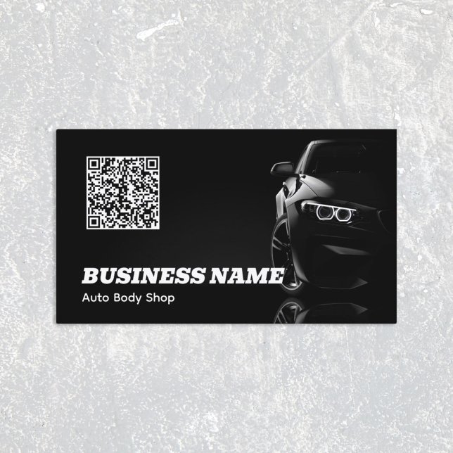 Carte De Visite Auto Body Car QR (Auto Body Card)
