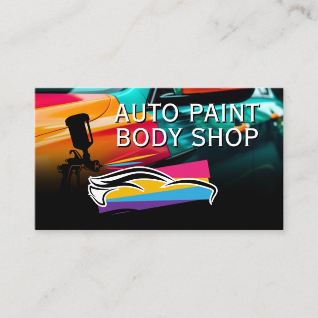 Carte De Visite Auto Body Garage Shop | Car Care Services (Devant)