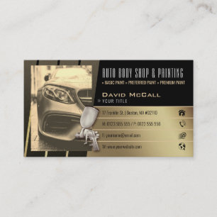 Carte De Visite Auto Body Shop & Peinture   Pulvérisateur de pein